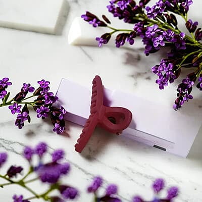 Burgundy hair claw